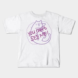 INU INU's cat -you can't see me! Kids T-Shirt